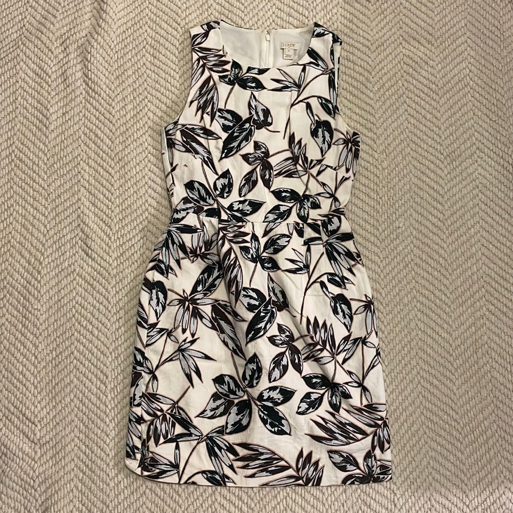 J. Crew Factory leaf patterned dress